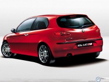 Alfa Romeo 147 rear view red wallpaper