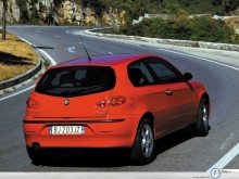 Alfa Romeo 147 red backfront wallpaper