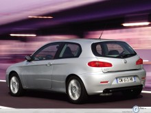 Alfa Romeo 147 silver rear view wallpaper