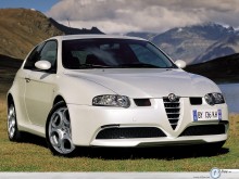 Alfa Romeo 147 white front left wallpaper