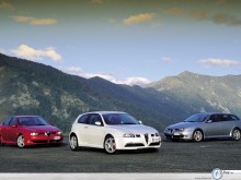 Alfa Romeo 147 white, red, bronzo wallpaper