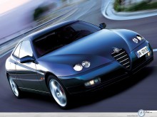 Alfa Romeo GTV dark blue front view wallpaper