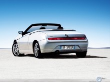 Alfa Romeo Spider white rear view wallpaper