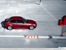 Bmw Serie 3 red top view wallpaper