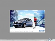 Fiat Punto car and women picture wallpaper