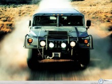 Hummer H1 dusty road wallpaper