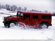 Hummer H1 in snow wallpaper