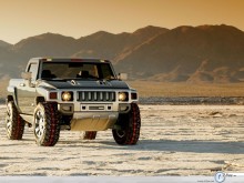 Hummer H3T mountain view wallpaper