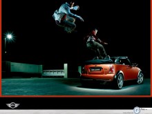 Mini Cooper Cabrio jump wallpaper